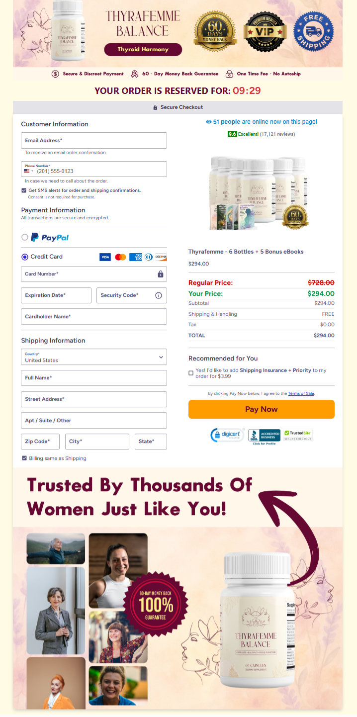 Thyrafemme Balance Checkout Page 